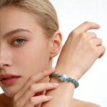 Natural jade bracelet blue water jade class A bracelet sterling silver maristone - Image 4
