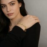 French 24k sand gold zircon-inlaid brushed satin bracelet women's high-end temperament fashion and versatile bracelet - Image 2