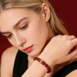 Natural Raw Purple Gold and Cinnabar Bracelet, S925 Silver Birth Year Lucky Bead Jewelry Gift for Both Men and Women - Image 2