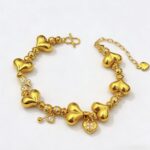 24k sand gold fart peach love dot zircon bead bracelet in the gold store women's layered high-end love bracelet - Image 4