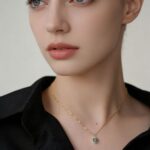 Luxury Minimalist Original Heart-shaped Natural Sky Blue Zircon Necklace for Daily, Commute & Date Wear, Hand-set Bezel Setting, S925 Silver Base with 18K Gold Plating - Image 2