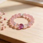 Natural Madagascar Ice Rose Quartz Bracelet - Love Attraction & Energy Healing Crystal Bracelet with Amethyst Accent - Image 4