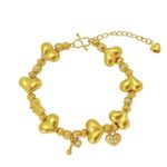 24k sand gold fart peach love dot zircon bead bracelet in the gold store women's layered high-end love bracelet