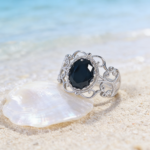 European and American personalized hollow natural black spinel ring set with S925 sterling silver vintage natural stone ring - Image 4