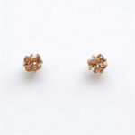 Minimalist Luxury Natural Citrine Stud Earrings, Daily & Occasion Wear, Champagne Yellow, Precision Inlaid, 925 Sterling Silver