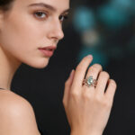 Oval Cut Green Moss Agate Ring, Rose Gold Vine Design Ring, Natural Moss Agate Engagement Ring for Women, Vintage Nature-Inspired Jewelry - Image 2