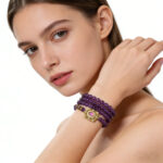 Natural Amethyst Raw Stone Bracelet - Nine Purple Fire-Separating Bracelet, Original Design - Image 2