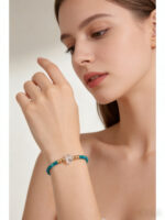 Ocean Breeze Turquoise & Clear Crystal S925 Silver Bracelet - Handcrafted Coastal-Inspired Healing Jewelry - Image 2