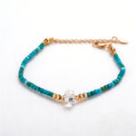 Ocean Breeze Turquoise & Clear Crystal S925 Silver Bracelet - Handcrafted Coastal-Inspired Healing Jewelry