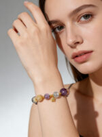 Mountain Wild Natural Crystal Bracelet - S925 Silver, Amethyst & Black Gold Super Seven, Healing Crystal Jewelry for Women - Image 2