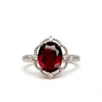 Red Phantom Natural Purple Garnet Ring - Red-Purple, S925 Silver Suitable for Daily & Party Occasions