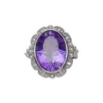 Lilac Rose Natural Amethyst Ring - Lilac Purple, Pearl-Embellished S925 Silver, Perfect for Formal & Romantic Occasions