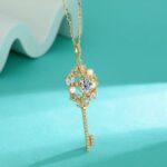 Chanel-Style Fresh Moissanite Key Pendant, 925 Sterling Silver Luxury Key Necklace for Women - Image 3