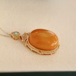 Natural Amber Pendant, High-Quality Egg-Shaped Pendant, S925 Sterling Silver Female Single Pendant with Vintage Premium Look - Image 3