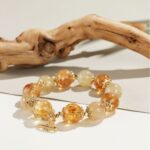 Natural citrine yellow tower crystal bracelet women's ice orange small fresh ancient style rough stone multi-layer star universe versatile girl bracelet - Image 3