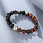 Retro Natural Obsidian Bracelet for Men, Pure Silver 999 - Image 4