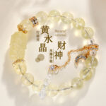 Natural Lemon Yellow Crystal Wealth God Bracelet with Moon Tassels  Original Chinese Style Women's Bracelet - Image 2