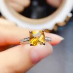 Belle Princess Natural Citrine Ring - Golden Yellow, Zircon-Embellished S925 Silver, Perfect for Formal & Romantic Occasions​ - Image 2
