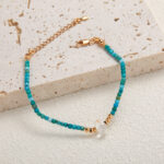 S925 Pure Silver Natural Turquoise and White Crystal Necklace for Women - Luxurious High-End Beaded Collar - Image 4