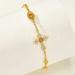 S925 Silver-Orange Light Cross Bracelet for Women - Boutique, Luxurious, Stackable with Zirconia - Image 3