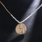 Vintage Natural Blue Crystal Agate Beaded Necklace - Image 4