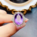Lilac Rose Natural Amethyst Ring - Lilac Purple, Pearl-Embellished S925 Silver, Perfect for Formal & Romantic Occasions - Image 2