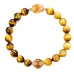 Natural crystal bracelet with amber and yellow crystal beads