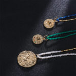 Vintage Natural Blue Crystal Agate Beaded Necklace - Image 3