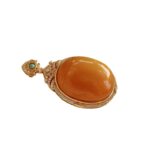Natural Amber Pendant, High-Quality Egg-Shaped Pendant, S925 Sterling Silver Female Single Pendant with Vintage Premium Look - Image 5