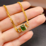 Natural diopside bracelet women's accessory niche high-end sense 925 silver 5*7mm - Image 3