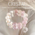 Star Moon Myth Putuo Mountain Peach Blossom Natural Pink Crystal White Snowflake Ghost Bracelet Peach Blossom Crystal Bracelet - Image 4