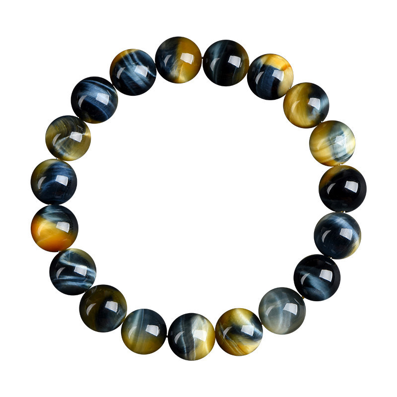 O1CN01LskKZ221RoQsdHB2h_2216742276982-0-cib.jpg Natural Dreamy Tiger's Eye Bead Crystal Bracelet, Gold-Yellow Blue Tiger's Eye Bracelet - Image 1