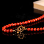 Natural South Red Agate Single Strand Necklace, Trendy Versatile Sweater Chain - Image 3