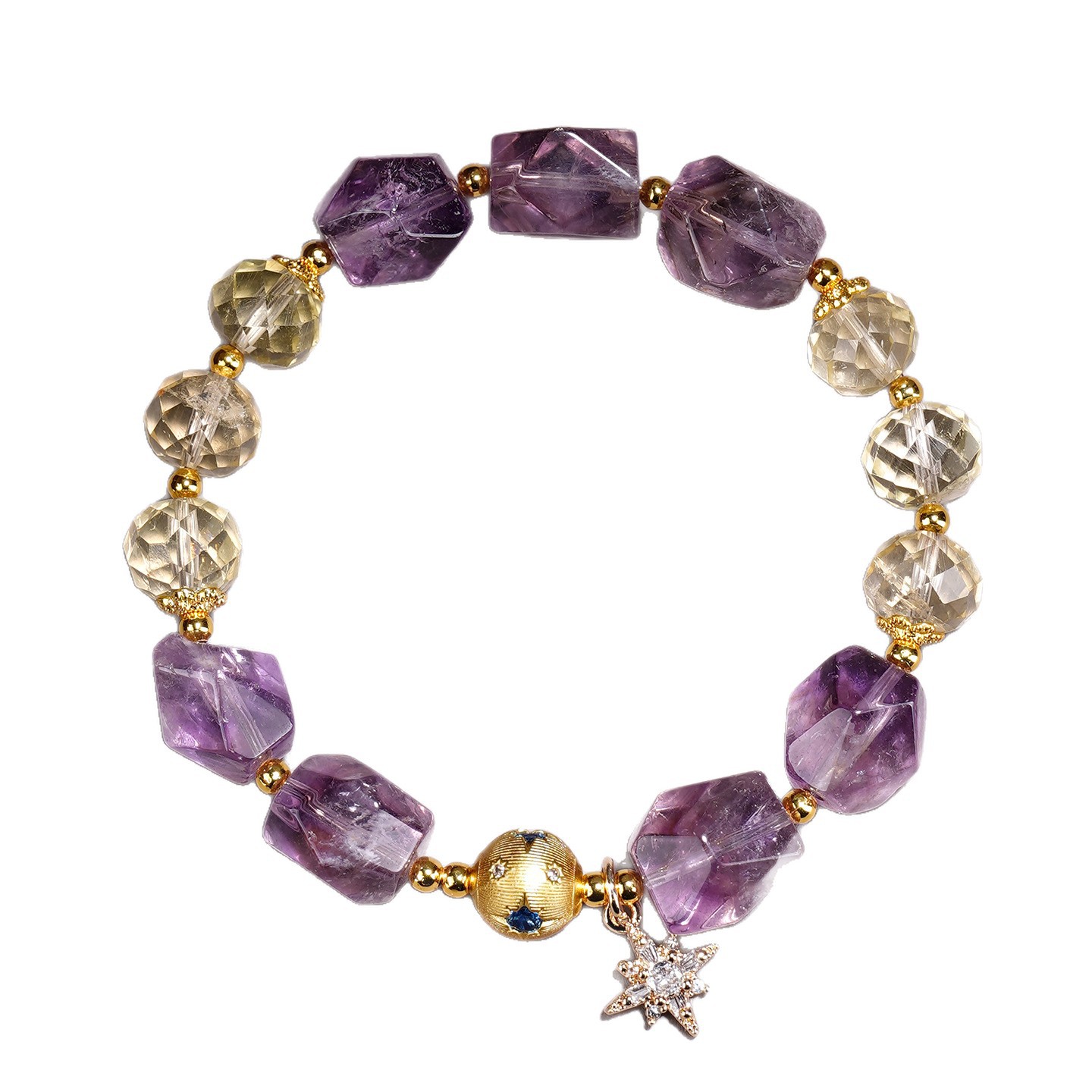 O1CN01OkxDRQ22yA1R65jpI_2256127188-0-cib.jpg Star Guardian Natural Amethyst Citrine 925 Sterling Silver Healing Bracelet - Image 1