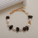 S925 sterling silver natural aethylene quartz and pearl coloured gemstone bracelet - Image 3