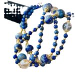 Retro natural lapis lazuli and white crystal necklace, choker, a stylish and versatile piece with premium quality - Image 9