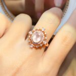 Popular natural pink crystal ring S925 silver inlay main 6*8 hot selling in Europe and the United States - Image 6