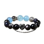 Black Hair Crystal Aquamarine Indigo Iolite Bracelet