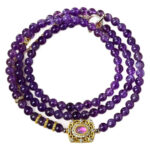 Natural Amethyst Raw Stone Bracelet - Nine Purple Fire-Separating Bracelet, Original Design