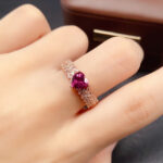 Cupid's Love Vintage Natural Garnet Ring - Burgundy Red, Silver-Inlaid S925 Silver, Perfect for Daily Wear & Romantic Occasions - Image 4