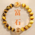 Natural crystal bracelet with amber and yellow crystal beads - Image 2