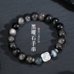 Octagram Obsidian S925 Luxury Men's Bracelet - Image 3