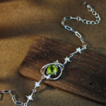 Elegant Luxury Dreamy Star Shaped 925 Silver Inlaid Peridot Bracelet For Daily Casual Wear - Image 3
