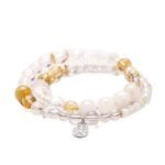 Duobao Natural White Crystal Heart-shaped Frosted Jade Gourd Bracelet for Women - Image 5