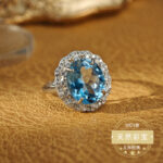 Natural Sapphire Ring, entirely set with S925 silver jewelry