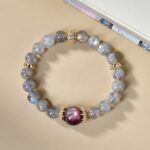 Natural gray moonlight catalpa ledonite mica fashion design bracelet - Image 2