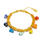 24k sand gold enamel color seven-son gourd coil wrapped bracelet new Chinese twist whirlpool jump Di Zhu Fulu bracelet - Image 4
