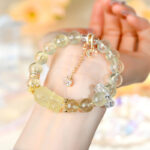Natural Lemon Yellow Crystal Wealth God Bracelet with Moon Tassels  Original Chinese Style Women's Bracelet - Image 3