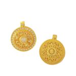 Ancient-style Sand Gold Eight Treasures Compass Pendant, Vintage Hollowed-out Necklace for Women to Attract Wealth - Image 5