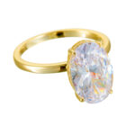 S925 sterling silver oval egg-shaped 5.5ct ice flower cut zircon set ring light luxury luxury ring ring bracelet - Image 5